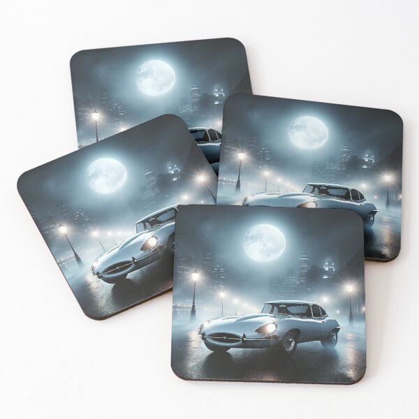Item preview, "Moonlit Elegance: A Classic Car in the Heart of the City" designed and sold by philpace.