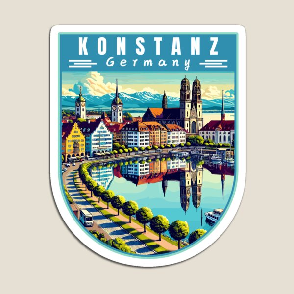 Item preview, Konstanz in Baden-Württemberg Deutschland Retro Art Travel Emblem designed and sold by MaateoDesign.