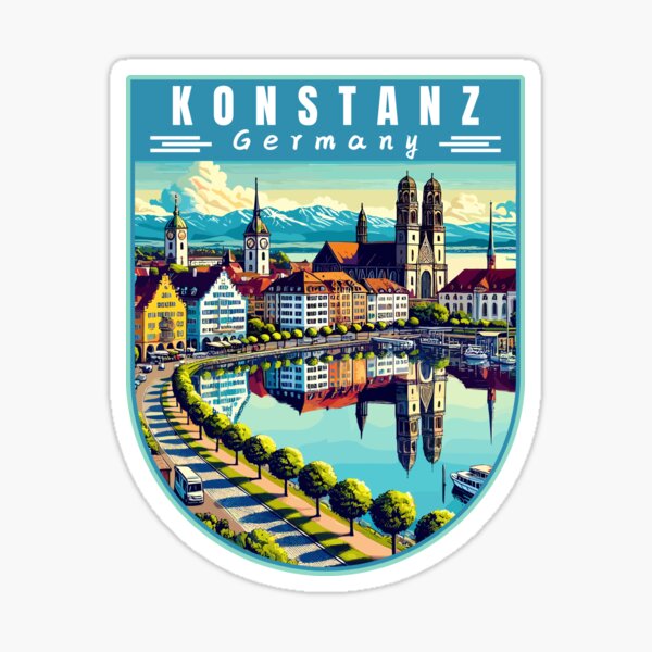 Item preview, Konstanz in Baden-Württemberg Germany Retro Art Travel Emblem designed and sold by MaateoDesign.