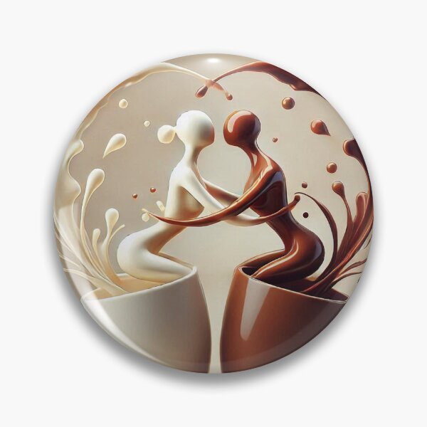 Item preview, A captivating artwork that depicts two stylized mugs—one white and one brown—engaged in a dynamic dance. designed and sold by Chase12921.