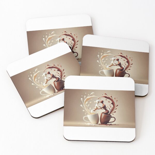 Item preview, A captivating artwork that depicts two stylized mugs—one white and one brown—engaged in a dynamic dance. designed and sold by Chase12921.