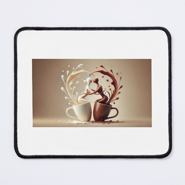 Item preview, A captivating artwork that depicts two stylized mugs—one white and one brown—engaged in a dynamic dance. designed and sold by Chase12921.