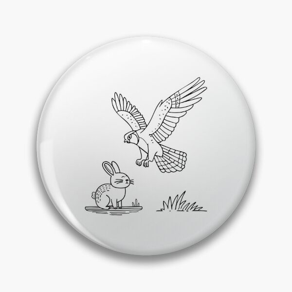 Item preview, Falcon diving at rabbit in open field designed and sold by rasagamastore.