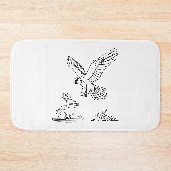 Item preview, Falcon diving at rabbit in open field designed and sold by rasagamastore.