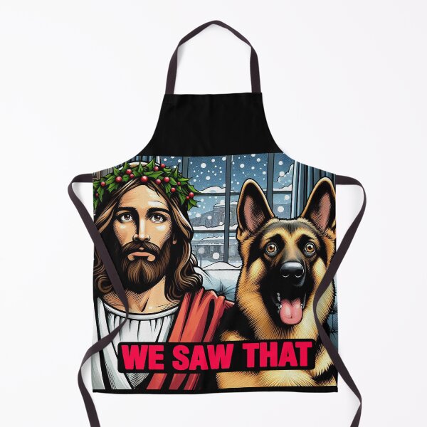 Item preview, We Saw That Jesus Christ and German Shepherd designed and sold by plushism.