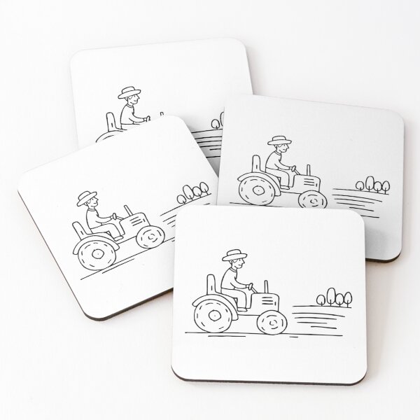 Item preview, Farmer driving tractor in foggy morning field designed and sold by rasagamastore.