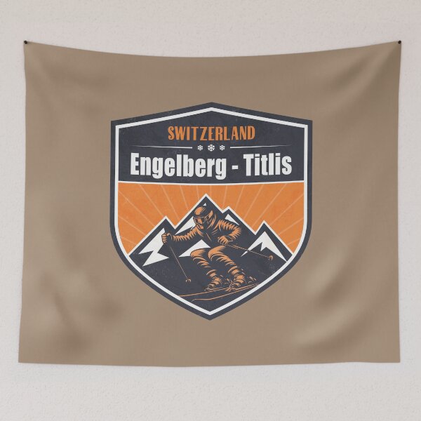 Item preview, Engelberg - Titlis Switzerland Winter Skiing Design designed and sold by CynthiaGraphics.