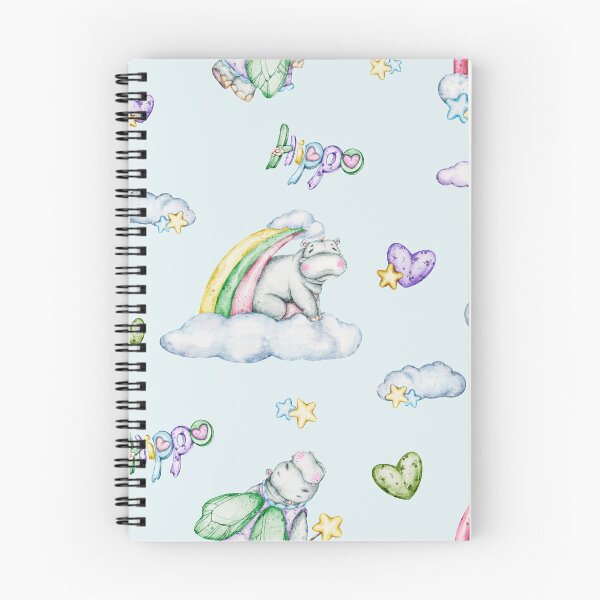 Item preview, seamless watercolour patterns set «Dreamy Hippo Garden: a celestial pattern Collection designed and sold by NelenaArt.
