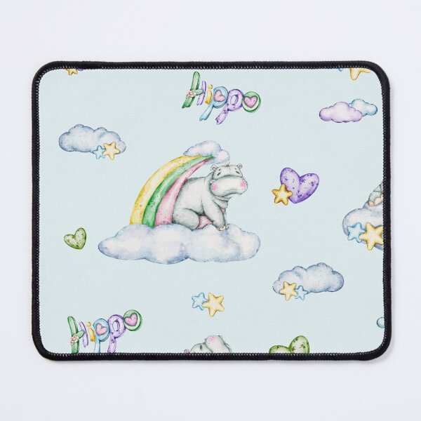 Item preview, seamless watercolour patterns set «Dreamy Hippo Garden: a celestial pattern Collection designed and sold by NelenaArt.