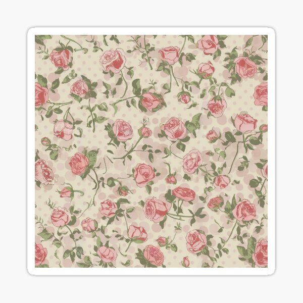 Item preview, Delicate Retro Classic Coquette Roses with Pink Blobs designed and sold by SamJanner.
