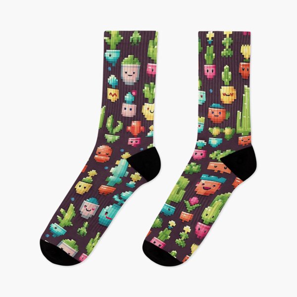 Item preview, Cute Cacti Pixel Style - Kawaii Cute Succulent Cactus Pattern designed and sold by AeonAcademy.