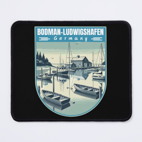 Item preview, Bodman-Ludwigshafen in Baden-Württemberg Germany Retro Art Travel Emblem designed and sold by MaateoDesign.