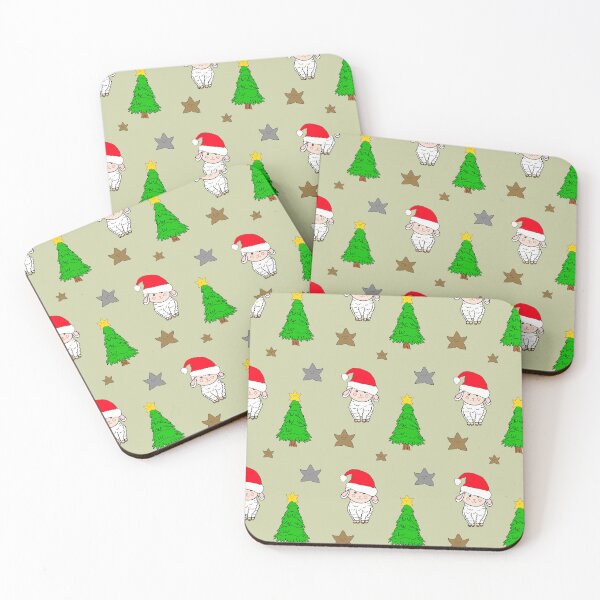 Item preview, Cute Christmas sheep and tree green designed and sold by Krissys-Art.