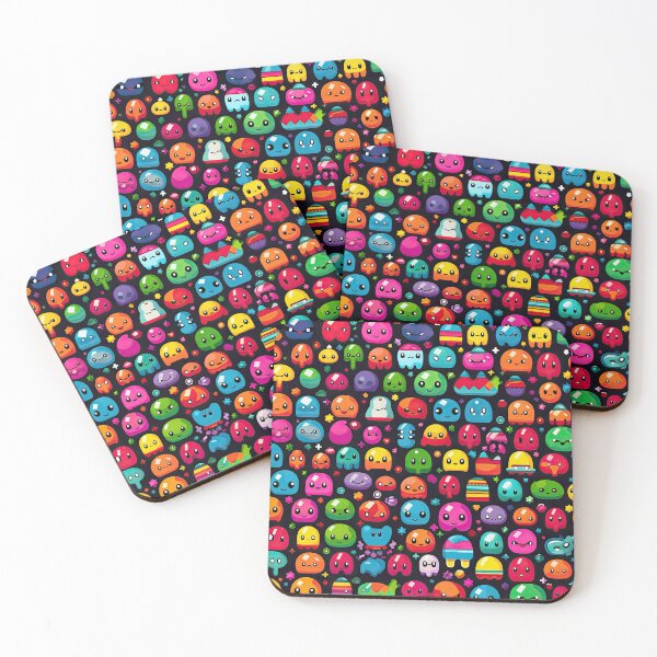 Item preview, Kawaii Cute Pixel Anime Emoji Pattern designed and sold by AeonAcademy.