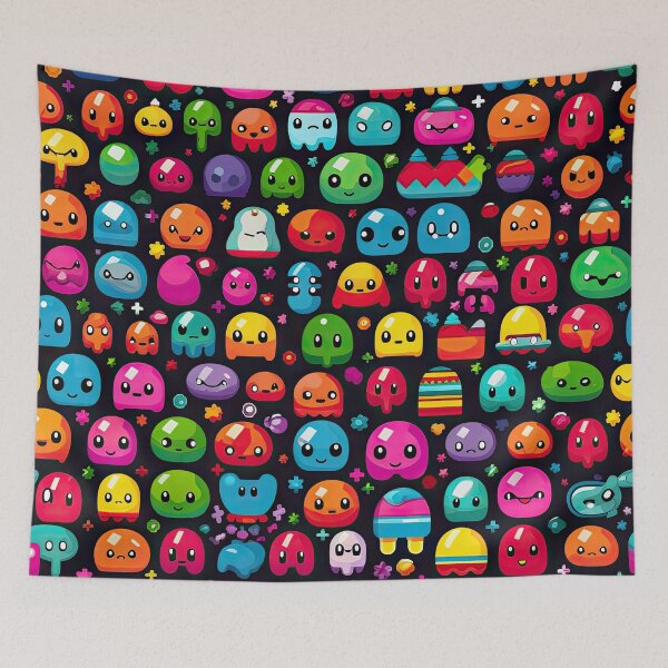 Item preview, Kawaii Cute Pixel Anime Emoji Pattern designed and sold by AeonAcademy.