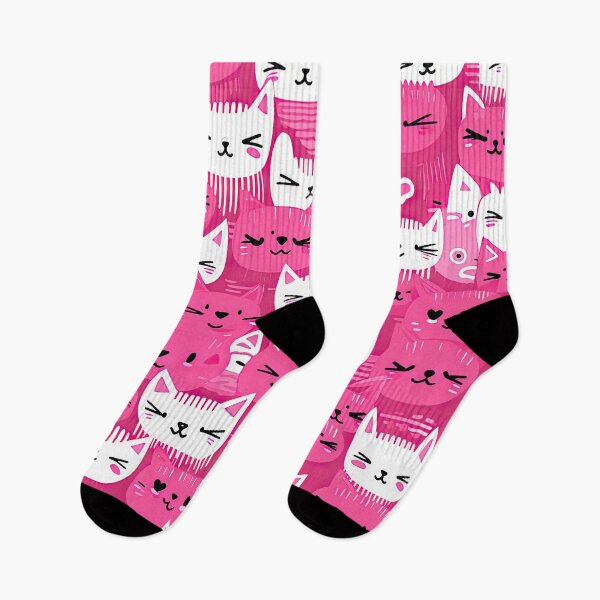 Item preview, Hot Pink Cute Street Cats - Kawaii Pattern designed and sold by AeonAcademy.