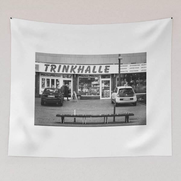 Item preview, Nostalgic Trinkhalle in the Ruhr Area - Black and White Art designed and sold by Ruhrpott2024.