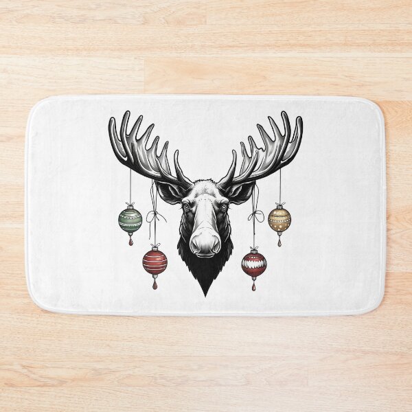 Artikelvorschau, Rentier Hirsch mit Weihnachtsbaum Kugeln Reindeer Deer with Christmas Tree Baubles entworfen und verkauft von Trenddesigns24.