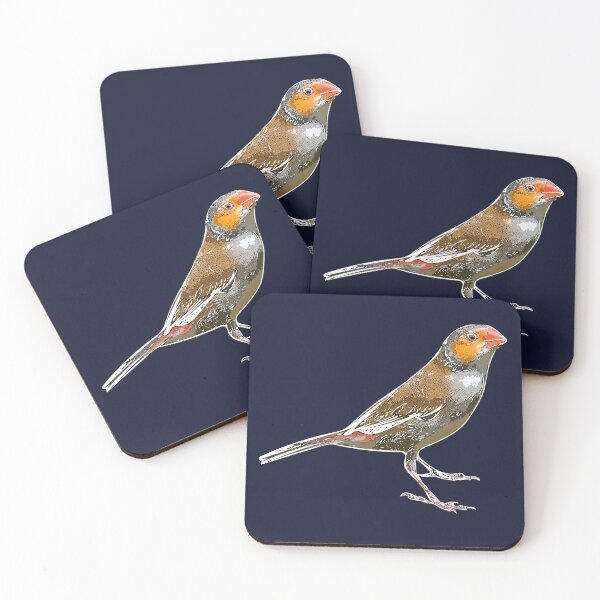 Item preview, Orange-cheeked Waxbill White Alternate Design  designed and sold by designsasstultd.