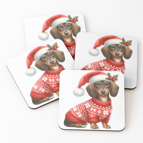 Item preview, A0540 Dachshund with Santa Hat – Adorable Dog-Themed Christmas Collectible, Perfect Holiday Gift, Festive Decor & Premium Quality designed and sold by angieart68.