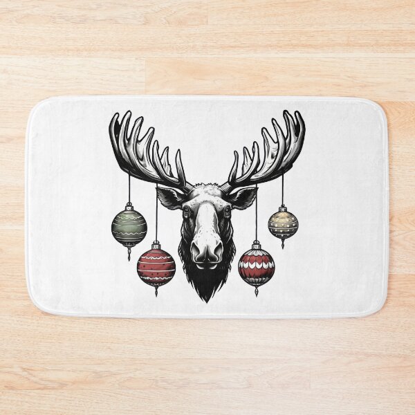 Artikelvorschau, Rentier Hirsch mit Weihnachtsbaum Kugeln Reindeer Deer with Christmas Tree Baubles entworfen und verkauft von Trenddesigns24.