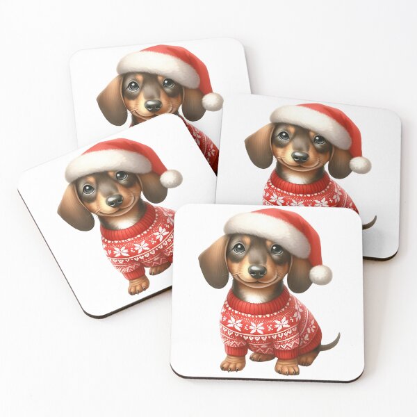 Item preview, A0540 Dachshund with Santa Hat – Adorable Dog-Themed Christmas Collectible, Perfect Holiday Gift, Festive Decor & Premium Quality designed and sold by angieart68.