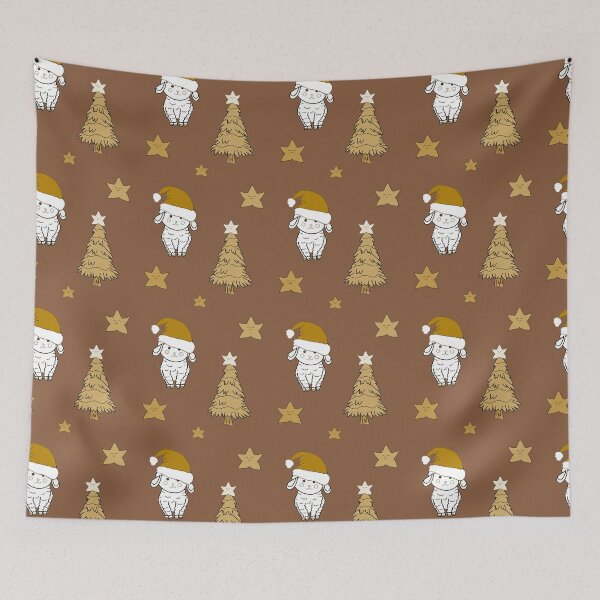 Item preview, Cute Christmas sheep and tree brown designed and sold by Krissys-Art.