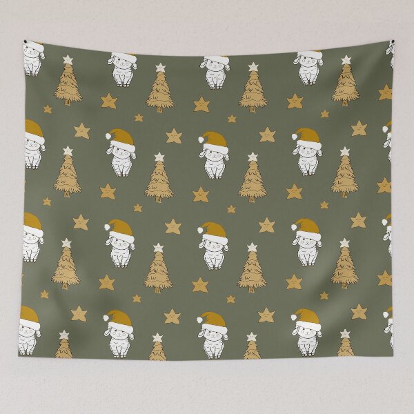 Item preview, Cute Christmas sheep and tree brown designed and sold by Krissys-Art.