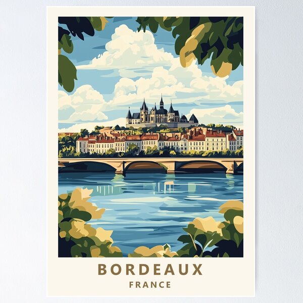 Item preview, Bordeaux, France travel poster designed and sold by JJAArt.