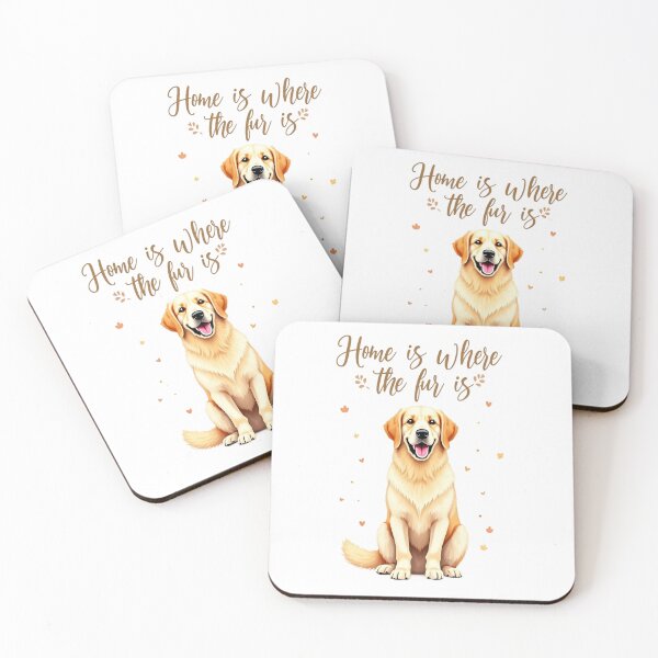 Item preview, Home Is Where There The Fur Is Golden Retriever designed and sold by MagicWander.