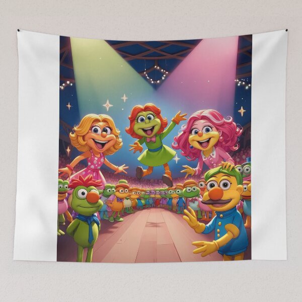 Item preview, Muppets Colorful Childrens Theater Stars Action Illustration Art designed and sold by ART ATTACK ZONE.