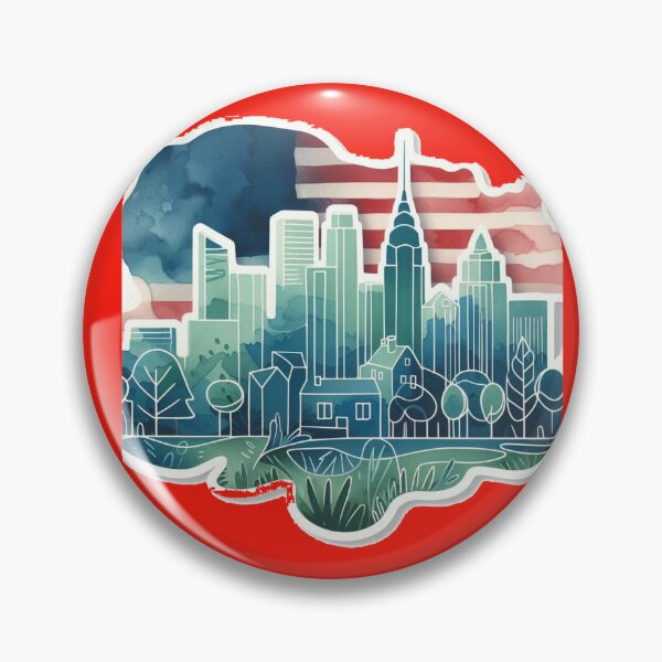 Item preview, Minimalist Hazleton Sticker – Watercolor Skyline with Retro 3D Vibes, designed and sold by PaintMeWorld.