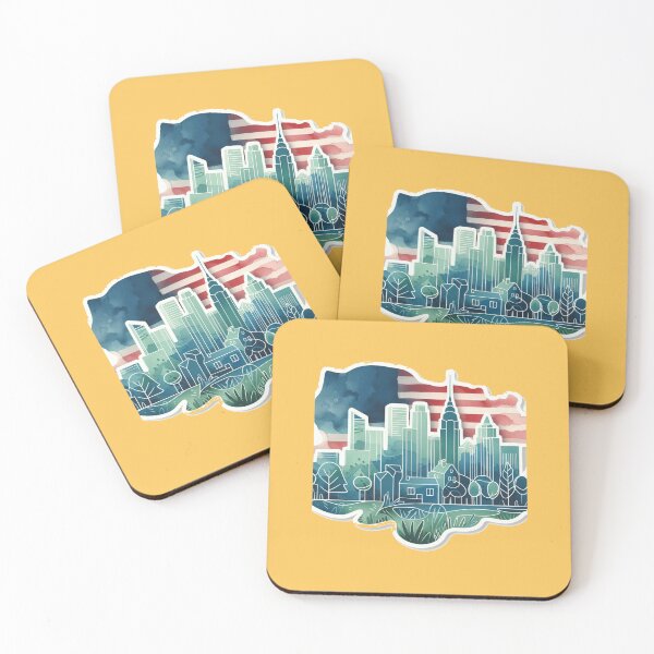 Item preview, Minimalist Hazleton Sticker – Watercolor Skyline with Retro 3D Vibes,   designed and sold by PaintMeWorld.