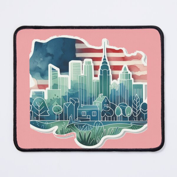Item preview, Minimalist Hazleton Sticker – Watercolor Skyline with Retro 3D Vibes, designed and sold by PaintMeWorld.