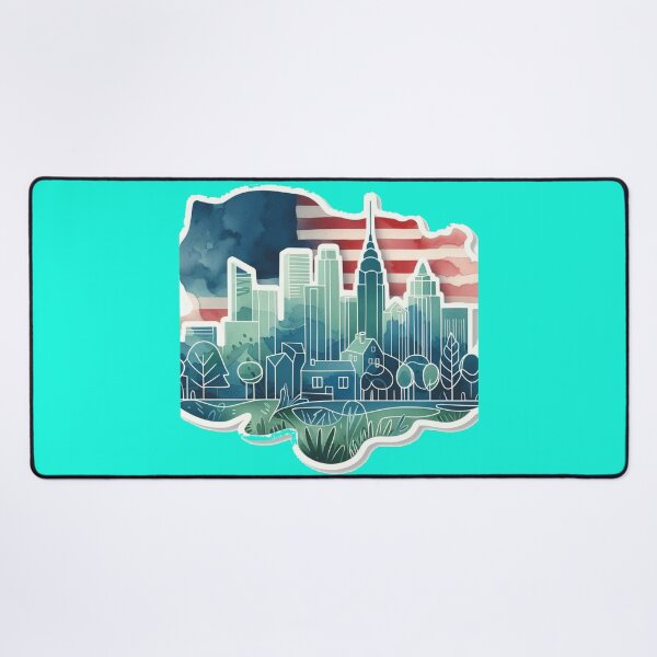 Item preview, Minimalist Hazleton Sticker – Watercolor Skyline with Retro 3D Vibes,   designed and sold by PaintMeWorld.