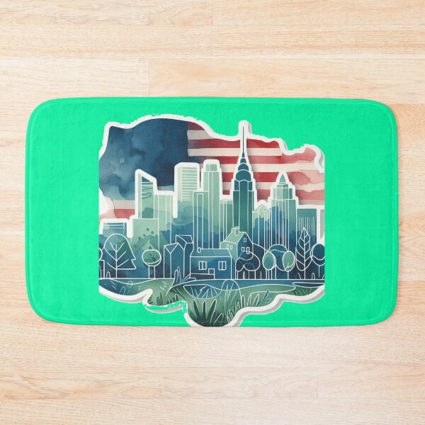 Item preview, Minimalist Hazleton Sticker – Watercolor Skyline with Retro 3D Vibes, designed and sold by PaintMeWorld.