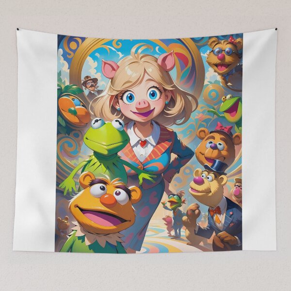 Item preview, Muppets Art Whimsical Puppet Theatre Show Background Wallpaper designed and sold by ART ATTACK ZONE.