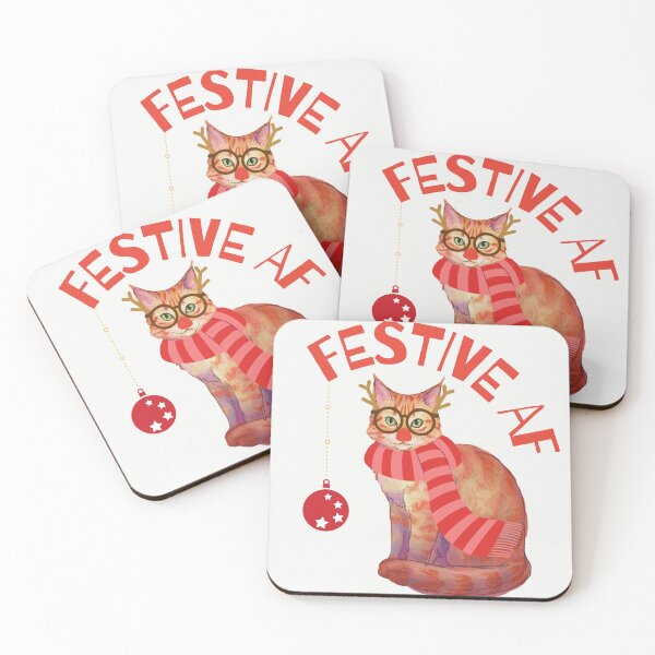Item preview, Festive AF Cat Christmas | Ginger Cat Christmas Card | Festive AF Feline Gifts designed and sold by Wennebabs.