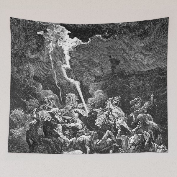 Item preview, Gustave Dore Bible Illustrations (1866) by Gustave Dore - Elijah Destroys the Messengers of Ahaziah designed and sold by portokalis.