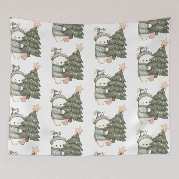 Item preview, A0547 Bear's Christmas Journey – Adorable Bear-Themed Collectible for Holiday Decor, Perfect Christmas Gift, Premium Quality & Unique Design designed and sold by angieart68.