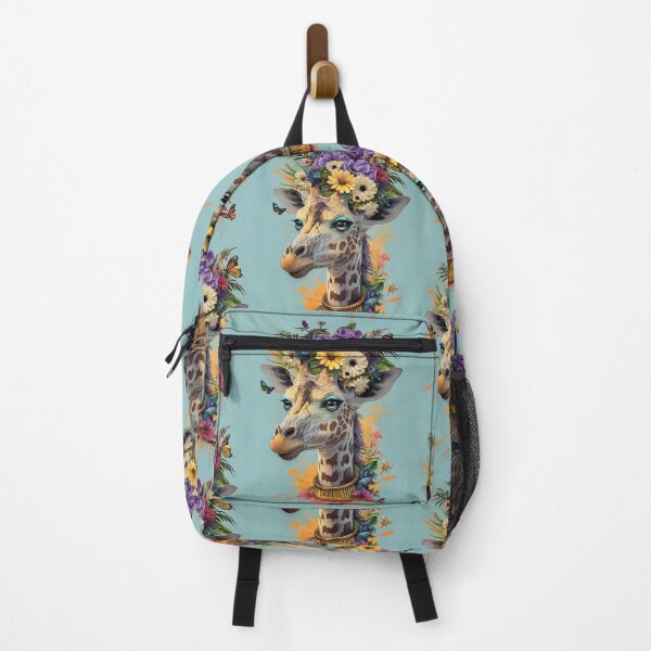 Artikelvorschau, Wunderliche florale Giraffen-Fantasiekunst mit Schmetterlingen entworfen und verkauft von Monascreativeempire.