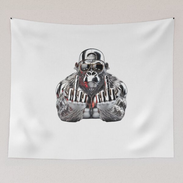 Item preview, Gorilla middle finger, stylish gold silver super, colorful designed and sold by Dan9010.