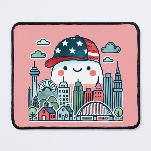 Item preview, Minimalist Hazleton Sticker – Watercolor Skyline with Retro 3D Vibes,   designed and sold by PaintMeWorld.