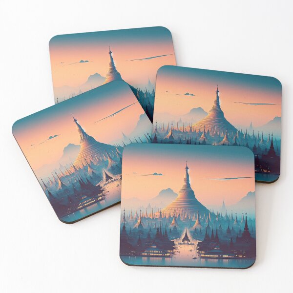 Item preview, Shwedagon Pagoda Minimalism Art Style designed and sold by artofuniverse.