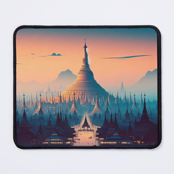 Item preview, Shwedagon Pagoda Minimalism Art Style designed and sold by artofuniverse.