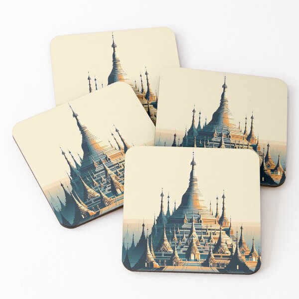 Item preview, Shwedagon Pagoda Minimalism Art Style designed and sold by artofuniverse.