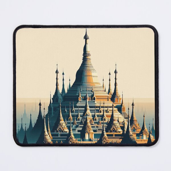 Item preview, Shwedagon Pagoda Minimalism Art Style designed and sold by artofuniverse.