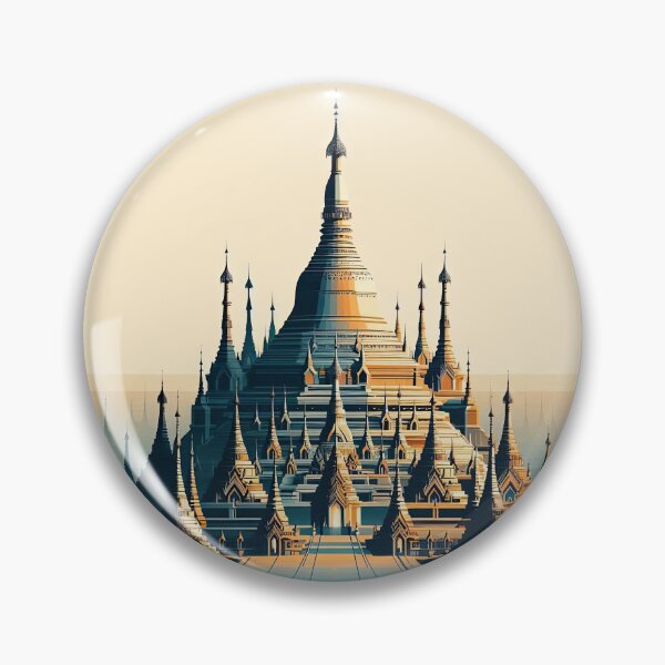 Item preview, Shwedagon Pagoda Minimalism Art Style designed and sold by artofuniverse.