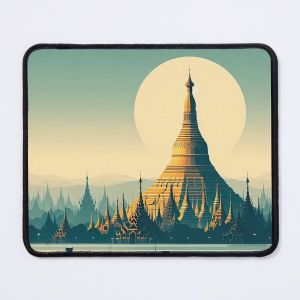 Item preview, Shwedagon Pagoda Minimalism Art Style designed and sold by artofuniverse.