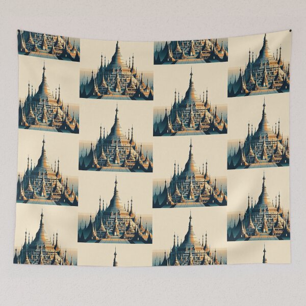 Item preview, Shwedagon Pagoda Minimalism Art Style designed and sold by artofuniverse.